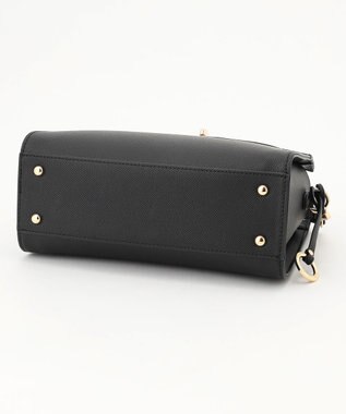 組曲 ベルトデザインスクエアショルダーバッグ ブラック系