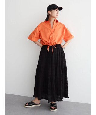 Green Parks ＫＢＦ　ショート丈ミリタリーシャツ Orange