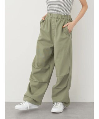 earth music&ecology ツイルバルーンパンツ Green