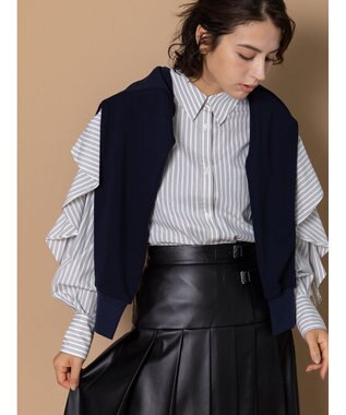 Te chichi 【泉 里香さん着用・Oggi.jp10/23掲載】ラッフルスリーブシャツ グレー