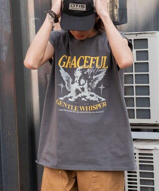 WEGO 【ユニセックス着用ITEM/MLサイズ展開】ヴィンテージライクグラフィックノースリーブ 柄6