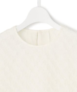 23区 L 【洗える】シアーカットジャカード ブラウス アイボリー系