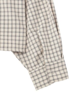 AMERICAN HOLIC ミニチェックショート丈シャツ Ivory