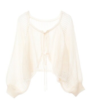 Green Parks ・ＥＬＥＮＣＡＲＥ　ＤＵＥ　２ｗａｙメッシュカーディガ Off White