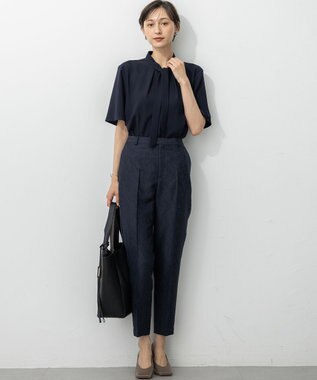 23区 【一部店舗限定/洗える】リネンライクジャカード セットアップ ネイビー系