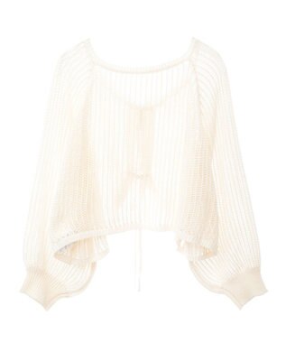 Green Parks ・ＥＬＥＮＣＡＲＥ　ＤＵＥ　２ｗａｙメッシュカーディガ Off White