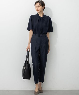 23区 S 【一部店舗限定/洗える】リネンライクジャカード セットアップ ネイビー系