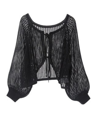 Green Parks ・ＥＬＥＮＣＡＲＥ　ＤＵＥ　２ｗａｙメッシュカーディガ Black