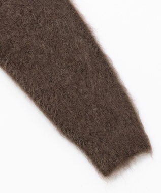 UNFILO 【洗える】アルパカシャギー ハイネッククロップドニット ブラウン