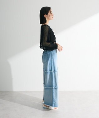 Green Parks ・ＥＬＥＮＣＡＲＥ　ＤＵＥ　２ｗａｙメッシュカーディガ Black