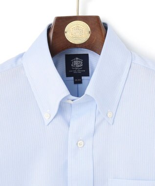 J.PRESS MEN 【PREMIUM PLEATS / 形態安定】スーピマコットンマイクロストライプ シャツ/B.D. サックスブルー系1