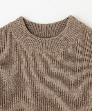 ANY ラムウールフェザーコンビプルオーバー モカ