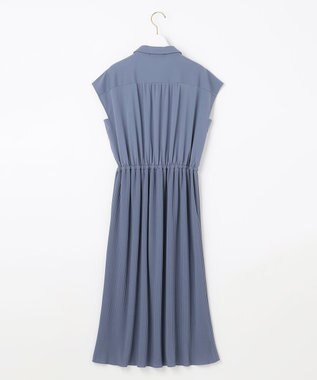 ANY SIS 【接触冷感・吸水速乾・UVケア】エアリードレープスムースプリーツ ワンピース スモーキーブルー