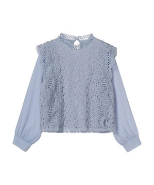 Green Parks ・Ｐｅｔｉｔ　Ｆｌｅｕｒ　イロイロレースブラウス Blue
