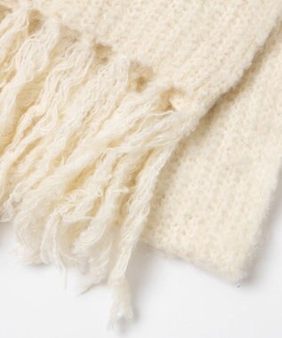 WEGO ブークレニットロングマフラー ホワイトアイボリー