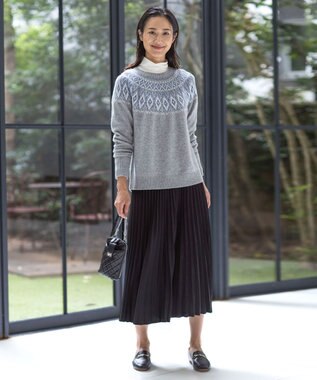 J.PRESS LADIES ウールジャージー  タートルネック カットソー ホワイト系