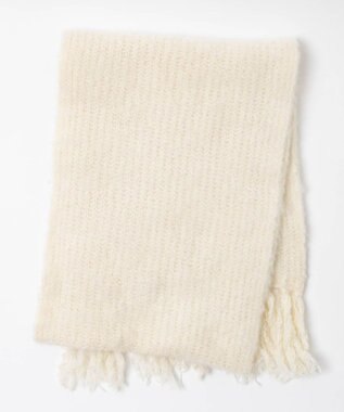 WEGO ブークレニットロングマフラー ホワイトアイボリー