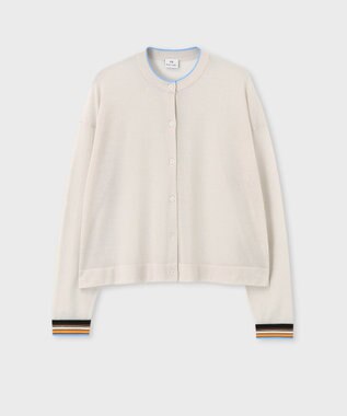 Paul Smith リブストライプ シアーカーディガン エクリュ