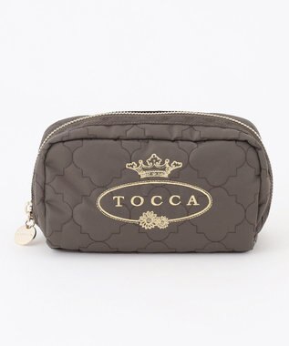 TOCCA 【撥水】CHECKER CLOVER POUCH ポーチ カーキ系