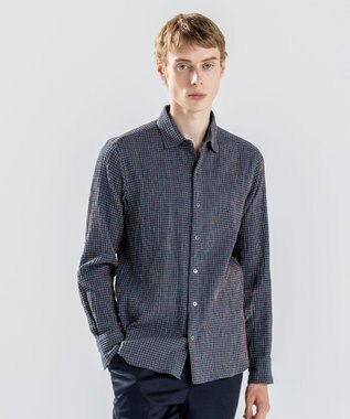 JOSEPH HOMME 新素材【ドライタッチ/ストレッチ】ドライコットンドビー　レギュラーカラーシャツ ネイビー系