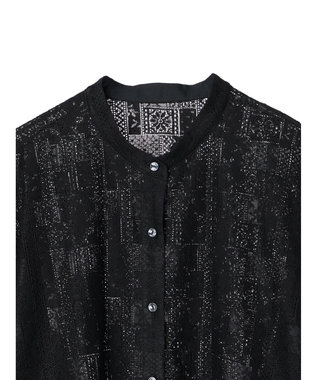 Green Parks 総レースシャツ Black