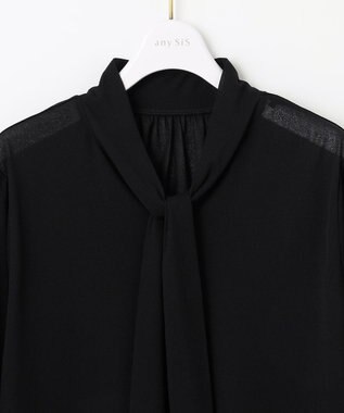 ANY SIS 【前後着用可能】シアー2WAYボウタイ プルオーバー ブラック