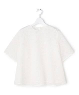 23区 L 【R(アール)】ランダムドットレース Aライン ブラウス ホワイト系