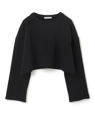 BEIGE， 【BEIGE,ecru/WEB限定・洗える】LOOP BACK / コットンスウェットクロップドトップス Black