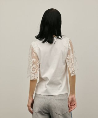GRACE CONTINENTAL レースフレアカットトップ ホワイト
