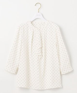 ANY SIS L 【洗える】ラッフルボウ ブラウス オフベース