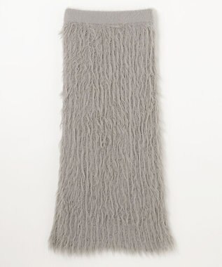 NAVE 【ReNAVE・洗える】メルティーシャギーニット スカート ライトグレー系