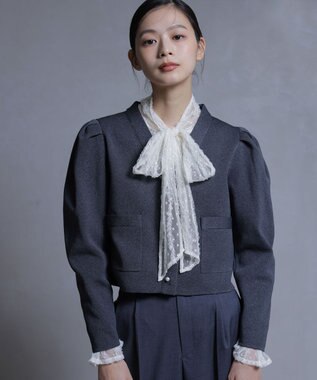 組曲 【前後着用可】チュールフリル ブラウス アイボリー系