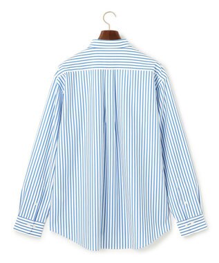 J.PRESS MEN 【J.PRESS ORIGINALS】SUVIN TYPEWRITER JERSEY 46G STRIPE SHIRT / JAPAN MADE サックスブルー系1
