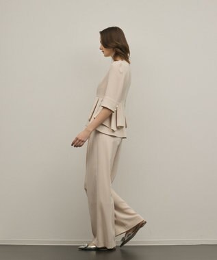 GRACE CONTINENTAL トリアセタックワイドパンツ ベージュ