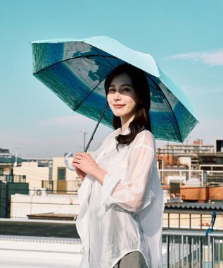 MOONBAT 【ハニカム断熱パラソル】estaa エスタ オーシャンビュー 長傘  晴雨兼用 日傘 遮熱 耐風 50cm