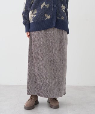 earth music&ecology シャイニーベロアスカート Gray