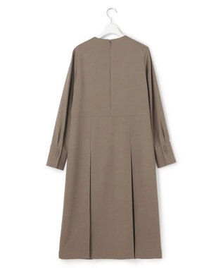 ICB 【UVカット・洗える】ウール2WAYストレッチ 長袖ワンピース モカ