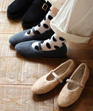 steppi 【VERY掲載 / 洗える / 撥水】ラウンドファー パンプス グレー