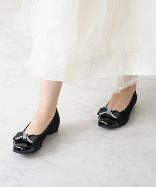 Bridget Birkin ＜3E＞【Bridget Birkin Walk】ジュエリーリボンウォーキングパンプス ブラックスウェード