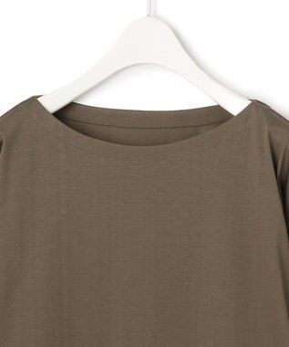 ICB 【洗える】タイプライタージャージー 8分袖ドルマンスリーブカットソー カーキ系