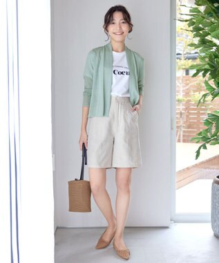 Tiaclasse L 【小倉優子さん着用・UVケア・接触冷感】ショートトッパーカーディガン ミント