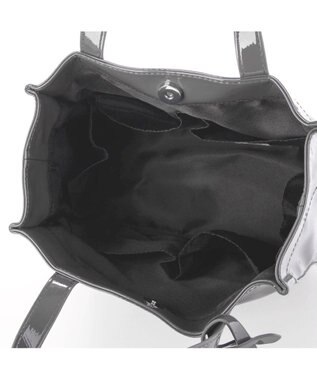 UNBILLION カシュカシュ cachecache / ソフトエナメルスクエア手提げトートS ダークグレー