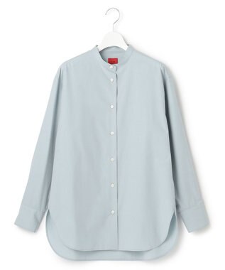 23区 【23区 | 5525gallery】コットンタイプライター バンドカラー シャツ サックスブルー系