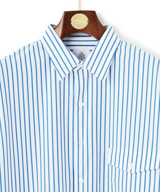 J.PRESS MEN 【J.PRESS ORIGINALS】SUVIN TYPEWRITER JERSEY 46G STRIPE SHIRT / JAPAN MADE サックスブルー系1