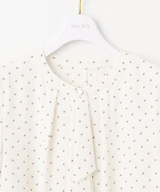 ANY SIS L 【洗える】ラッフルボウ ブラウス オフベース
