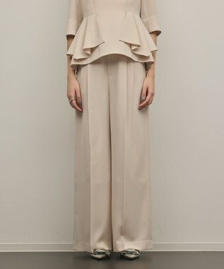 GRACE CONTINENTAL トリアセタックワイドパンツ ベージュ