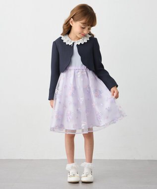 ANY KIDS 裾スカラップノーカラージャケット ネイビー