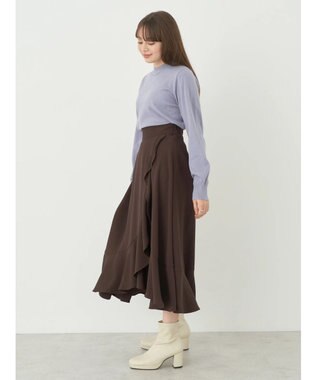 earth music&ecology ラッフルフリルイレヘムスカート Brown