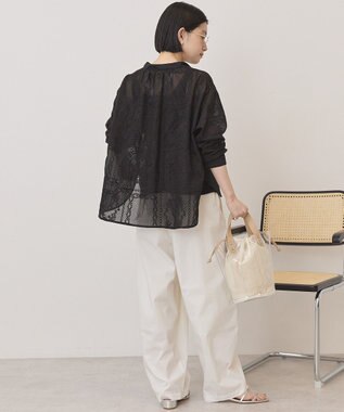 AMERICAN HOLIC スキッパーレースブラウス Black