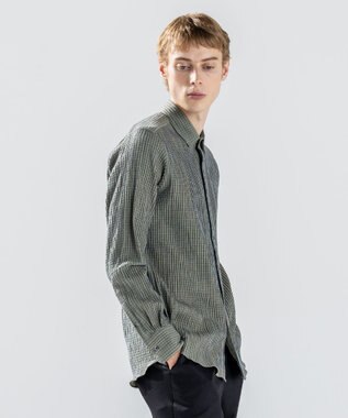 JOSEPH HOMME 新素材【ドライタッチ/ストレッチ】ドライコットンドビー　レギュラーカラーシャツ ダークグリーン系